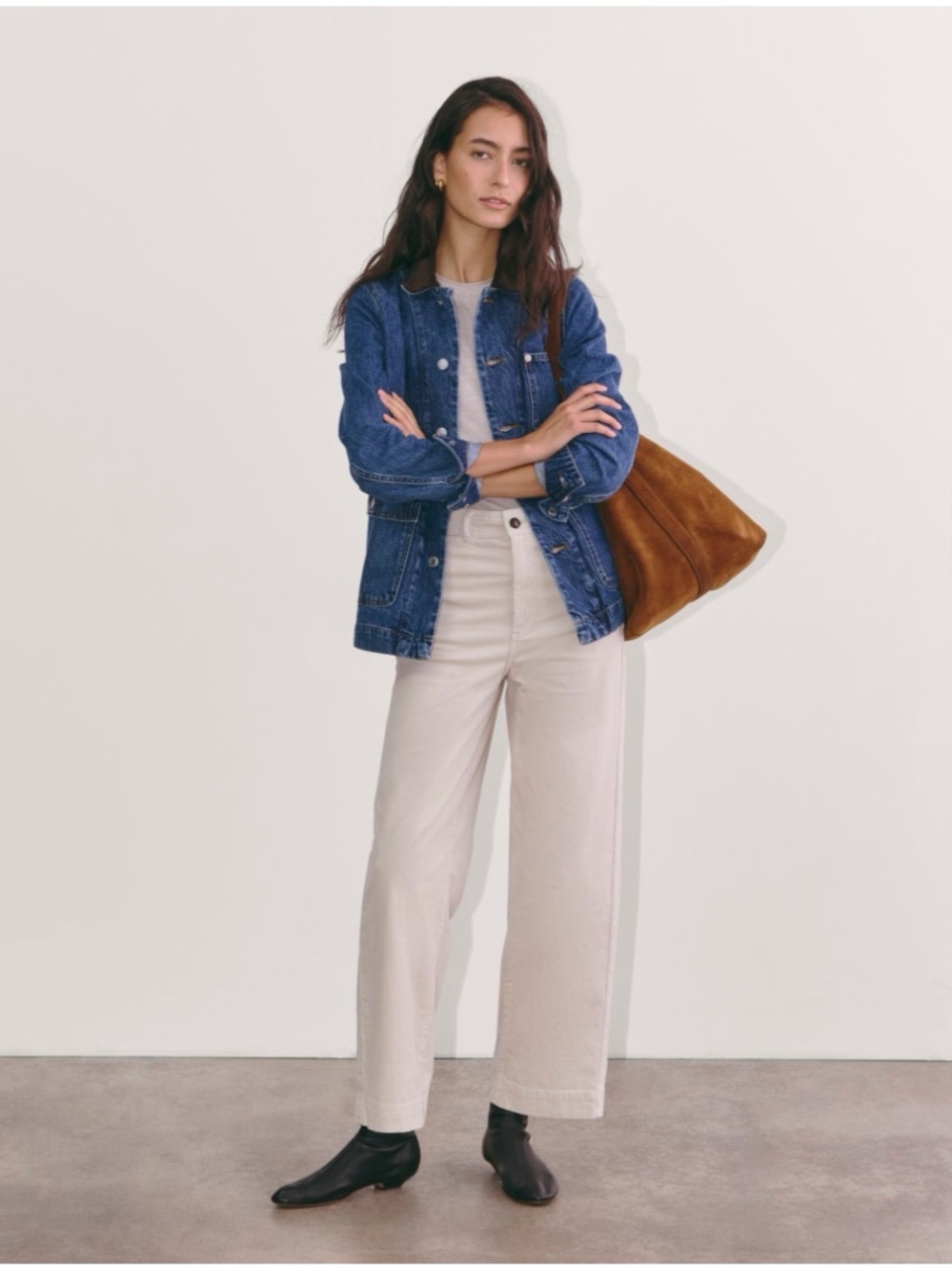 Everlane Women’s Sz 6 Ivory High Rise Pants Corduroy Wide Leg Sailor Ankle
